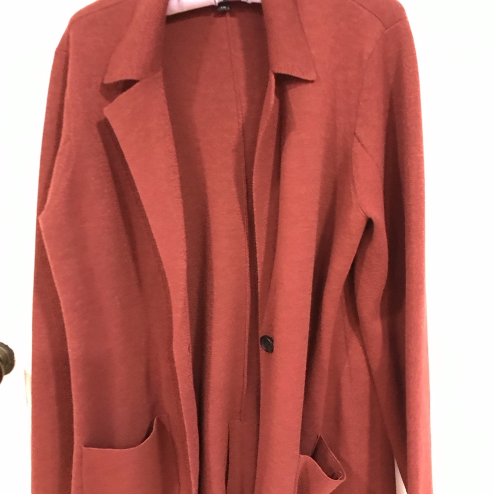 Eileen Fisher Rust cardigan Sweater - Picture 2 of 8